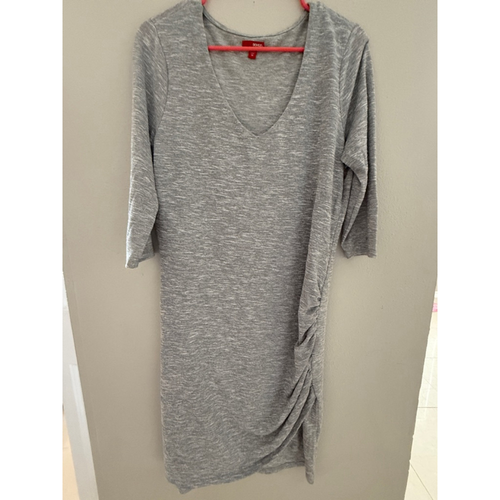 Bongo Shirred Gray Dress Size 1X